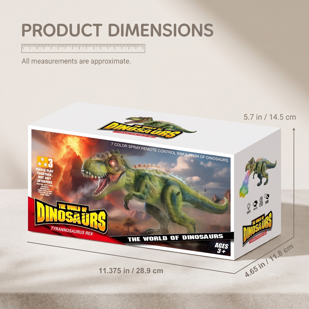 Ferngesteuerter T-Rex mit Nebel und LED-Lichtern