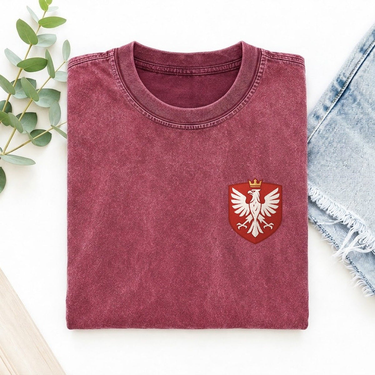 Polen Weißer Adler Left Chest Vintage T-Shirt