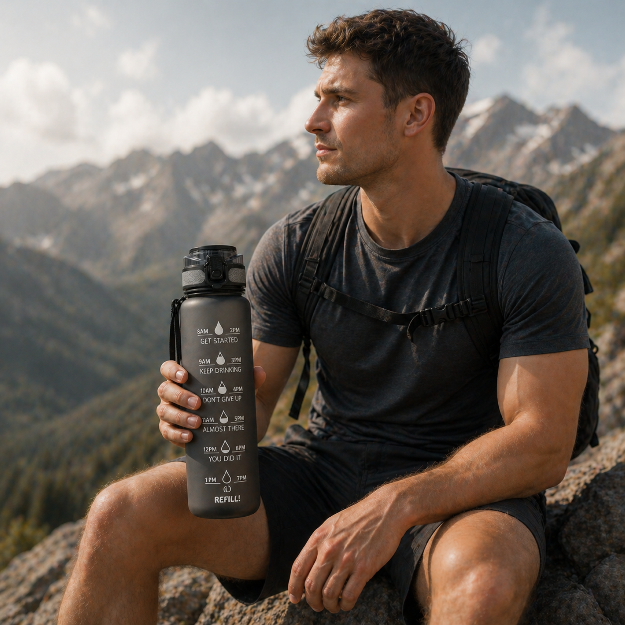 Nordspur | Wasserflasche mit Zeitleiste 1000 ml