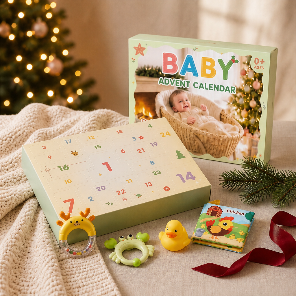 24-Tage Baby-Adventskalender mit Sensorik-Spielzeug