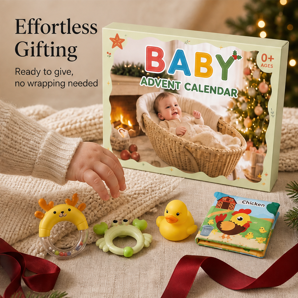 24-Tage Baby-Adventskalender mit Sensorik-Spielzeug