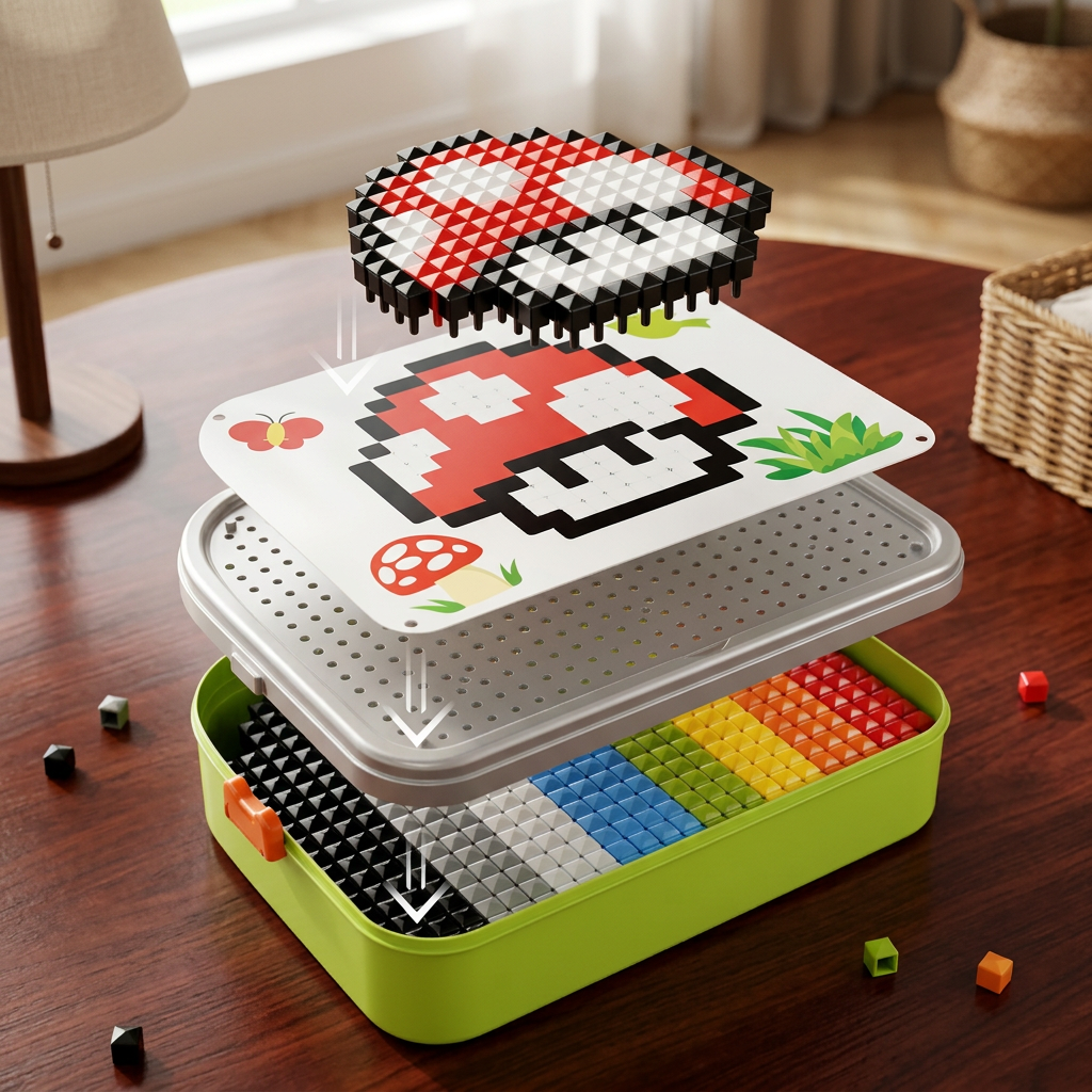 Kinder Montessori Pilz-Steckbrett Mosaik-Puzzle-Set