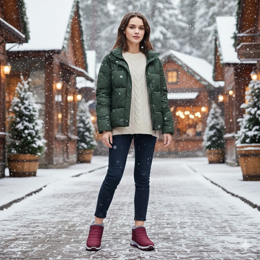 WinterBoots: Männer und Frauen Easy Slip-On Fleece gefütterte Winterstiefel