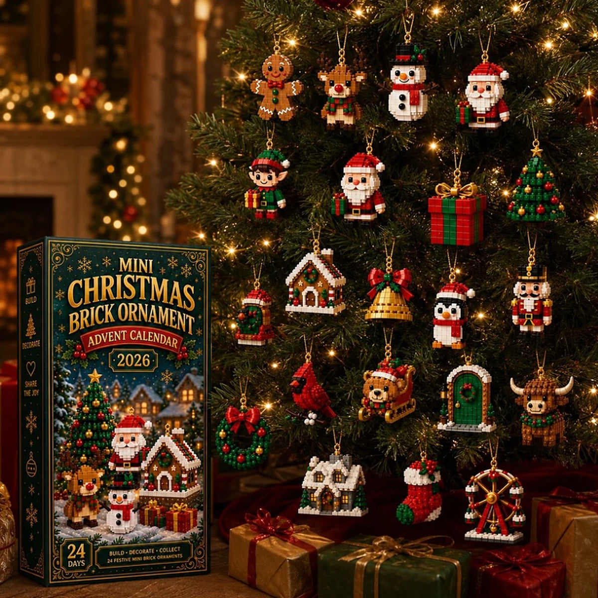 Weihnachts-Adventskalender - 24 Mini-Weihnachtsfiguren aus Bausteinen