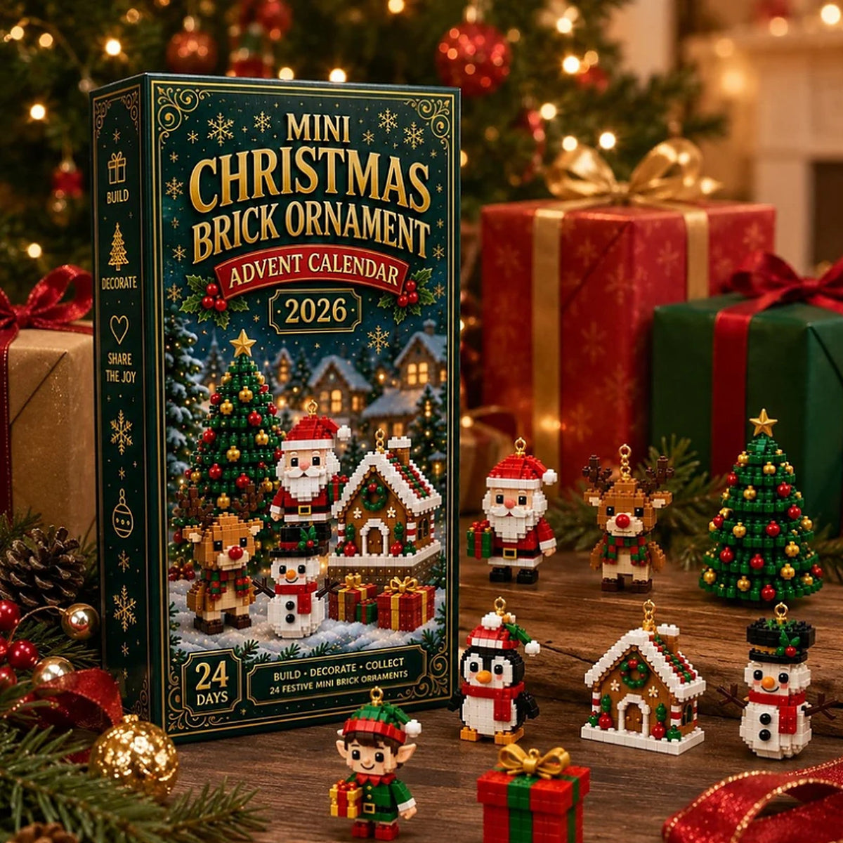 Weihnachts-Adventskalender - 24 Mini-Weihnachtsfiguren aus Bausteinen