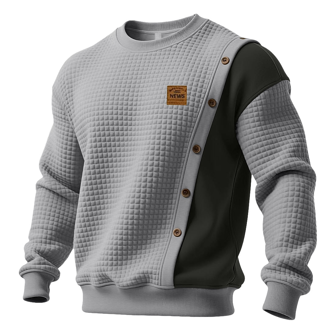 Crewneck Colorblock Waffle Sweatshirt
