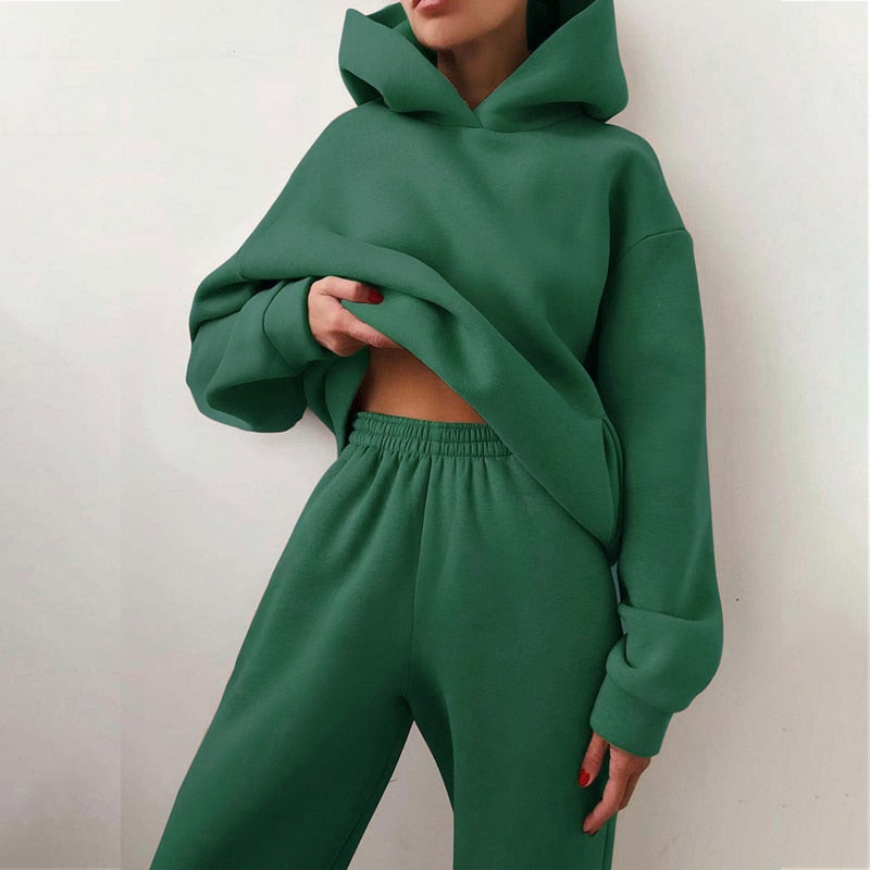 Sweat-Set mit Oversized Hoodie und Gummizughose