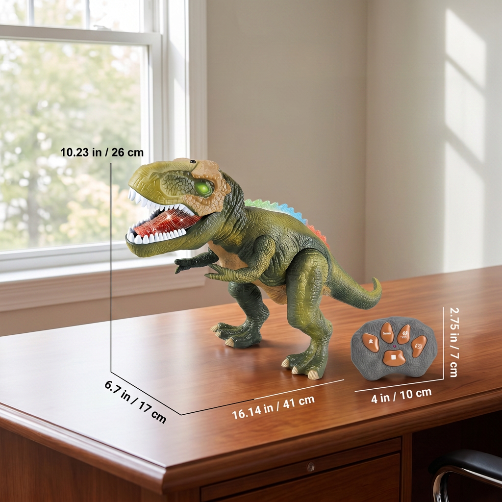 Ferngesteuerter Laufender T-Rex – RC-Dinosaurier mit Sprühnebel, Licht & Sound