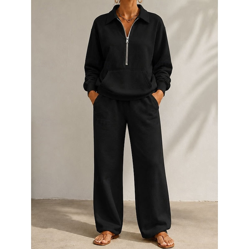Naomi | Entspanntes Half-Zip Zweiteiler-Set