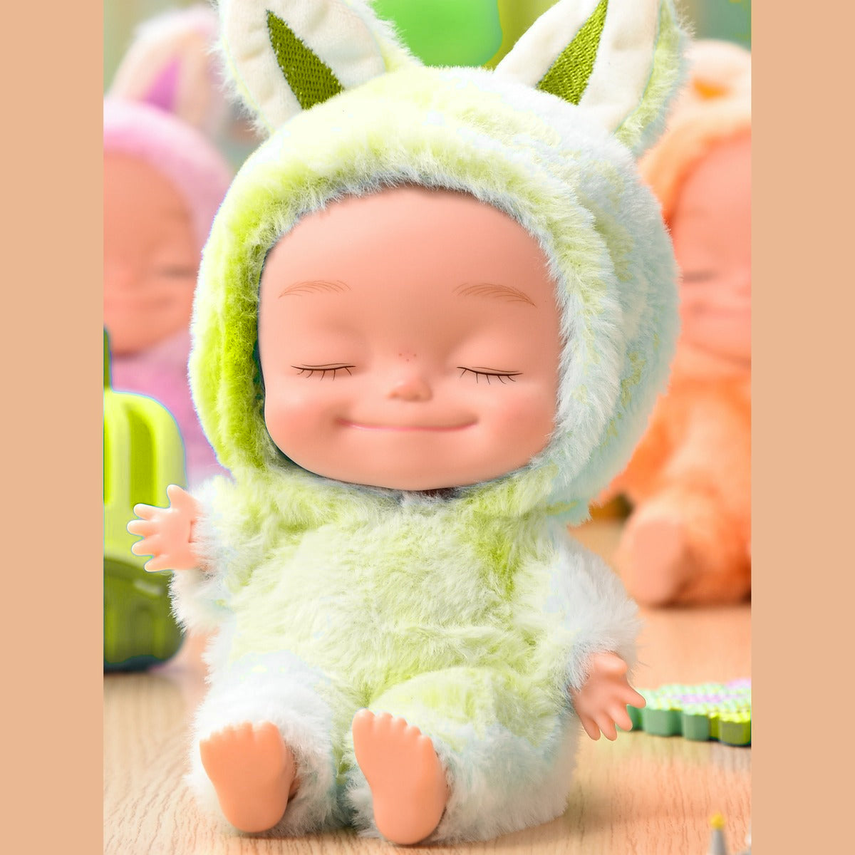 10,6 Zoll Plüsch Tier-Onesie Babypuppe mit geschlossenen Augen, beweglich