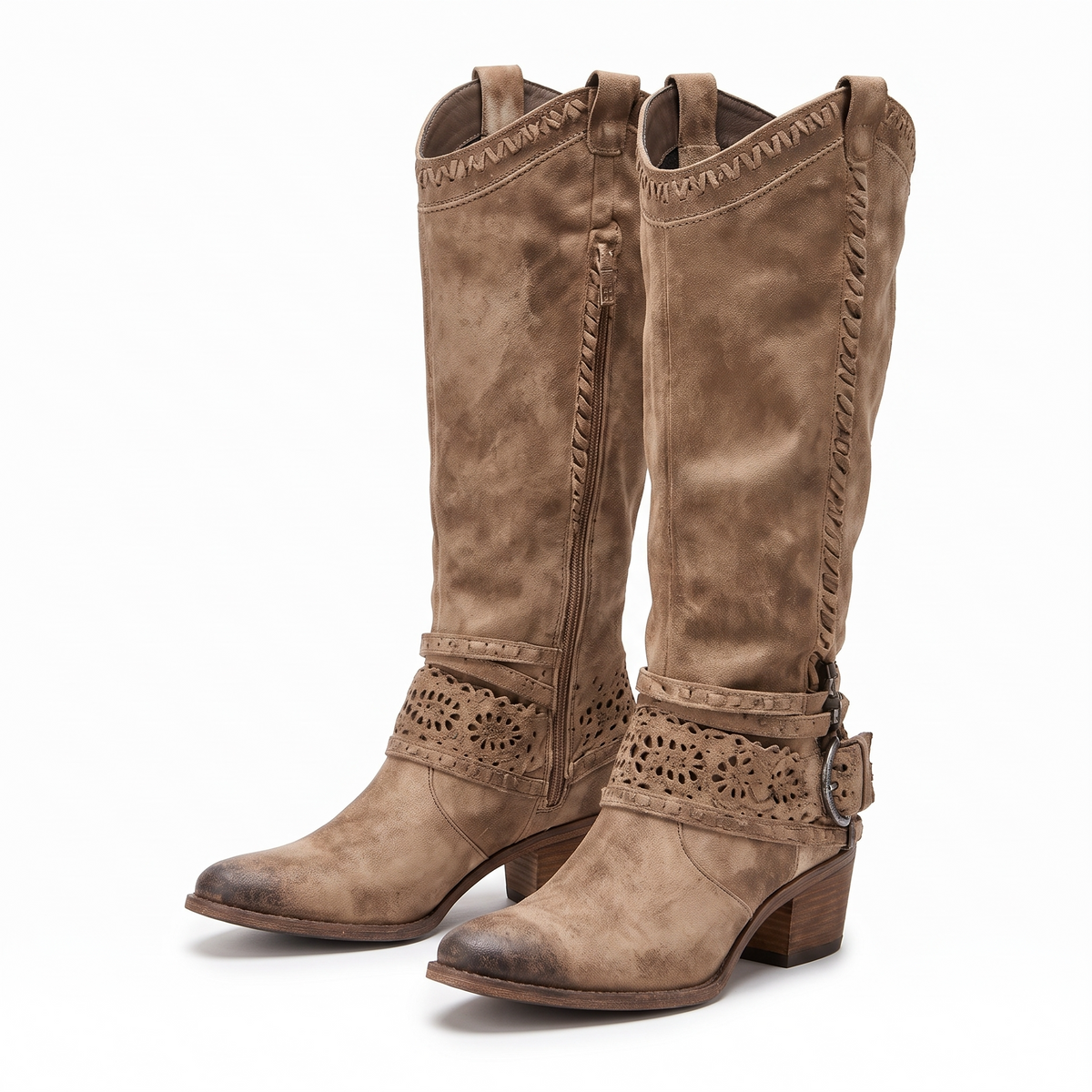 Sophie Westernstiefel mit Riemendetail