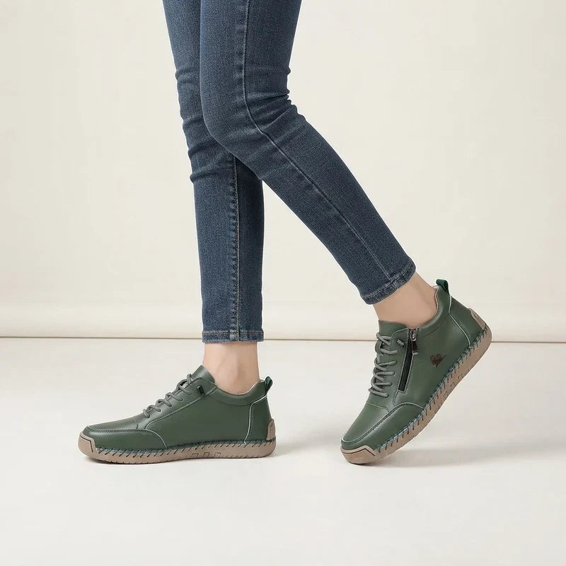 Komfort-Sneaker mit Seitlichem Reißverschluss für Breite Füße