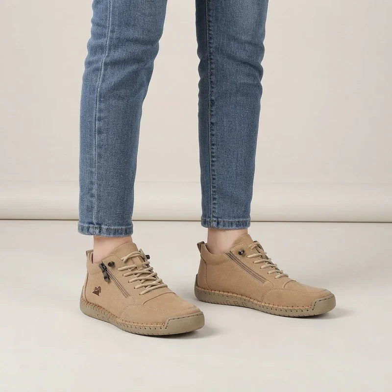 Komfort-Sneaker mit Seitlichem Reißverschluss für Breite Füße