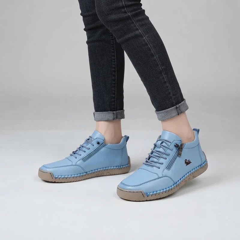 Komfort-Sneaker mit Seitlichem Reißverschluss für Breite Füße