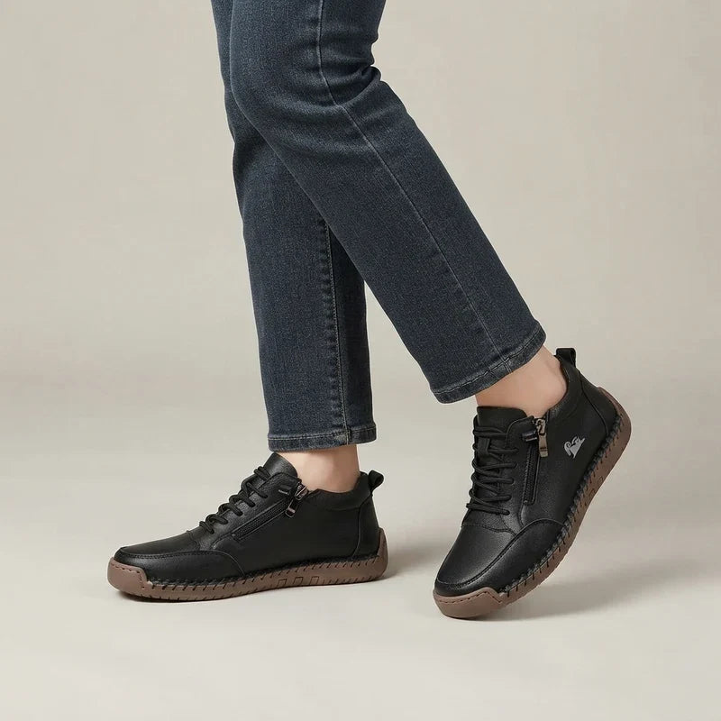 Komfort-Sneaker mit Seitlichem Reißverschluss für Breite Füße