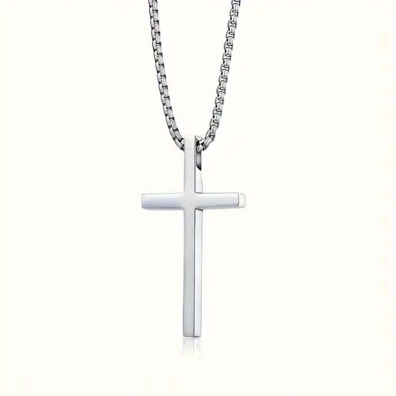 Edelstahl Kreuz Anhänger Unisex Halskette