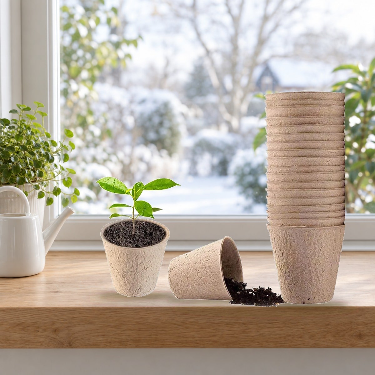 Pflanzentöpfe für die Samenkarten – 20 biologisch abbaubare Töpfe, 8 cm