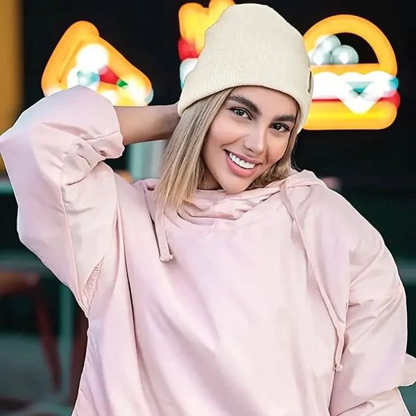 Noor Silk Wintermütze – Wolle & Seide – Anti-Frizz Haarschutz