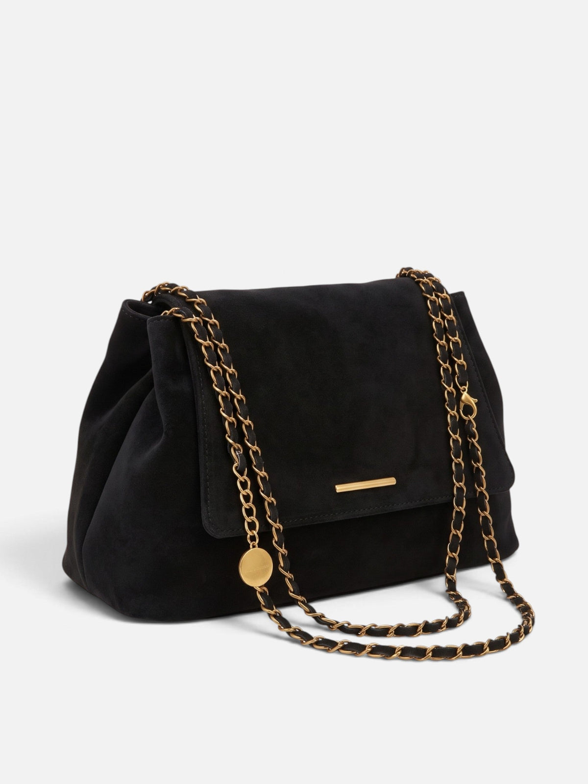 Schultertasche Damen Wildlederoptik Kette