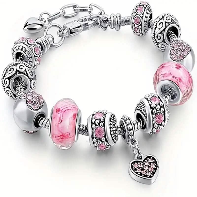 Rosa herzförmiges Anhänger-Armband