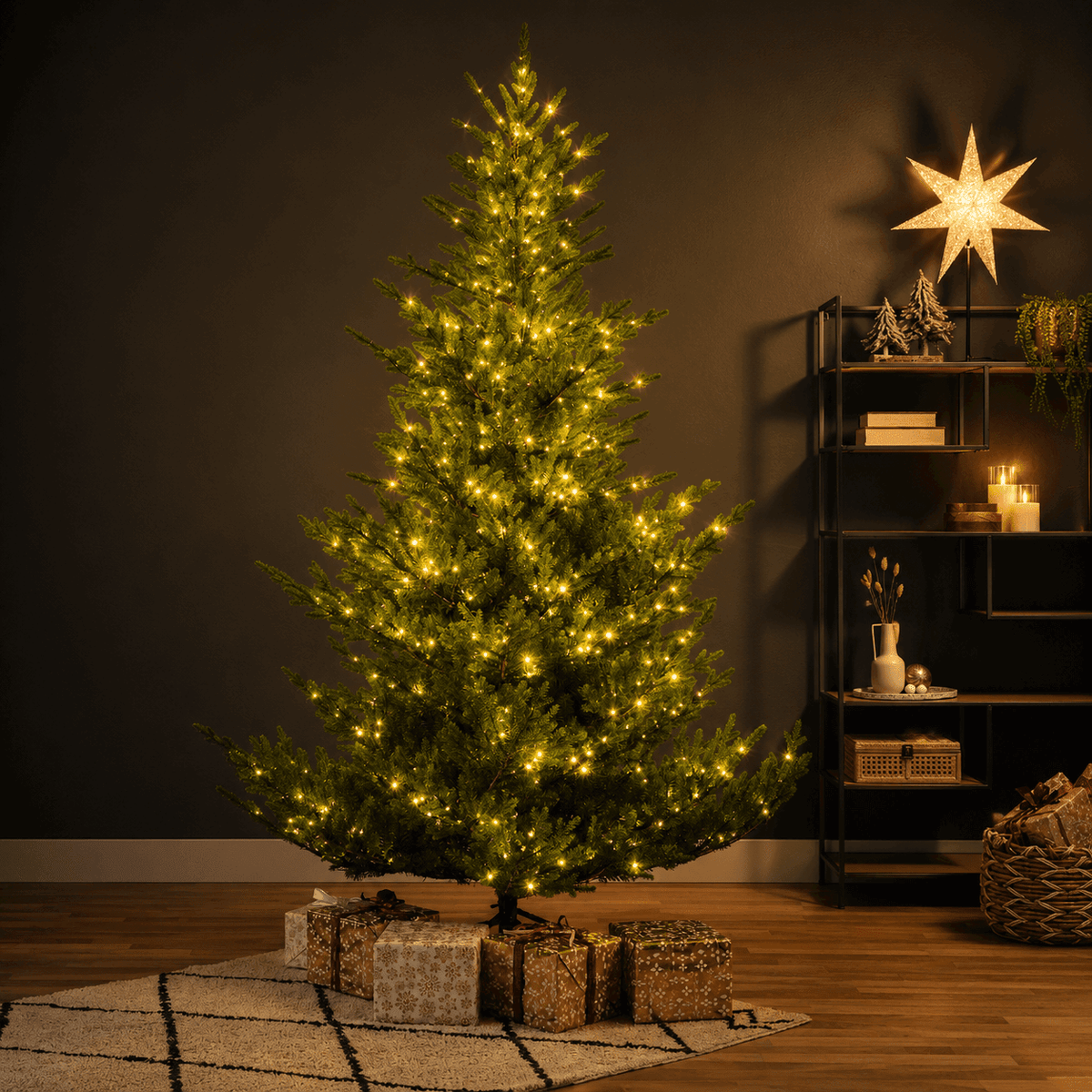 Premium Weihnachtsbaum mit LED – Grün oder verschneit