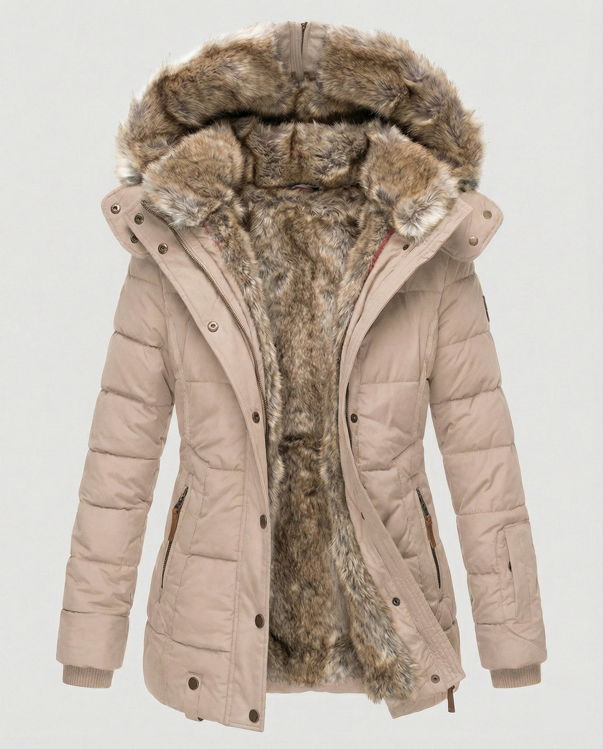 Warme wasserdichte Winterjacke mit Innenfutter und Kapuze