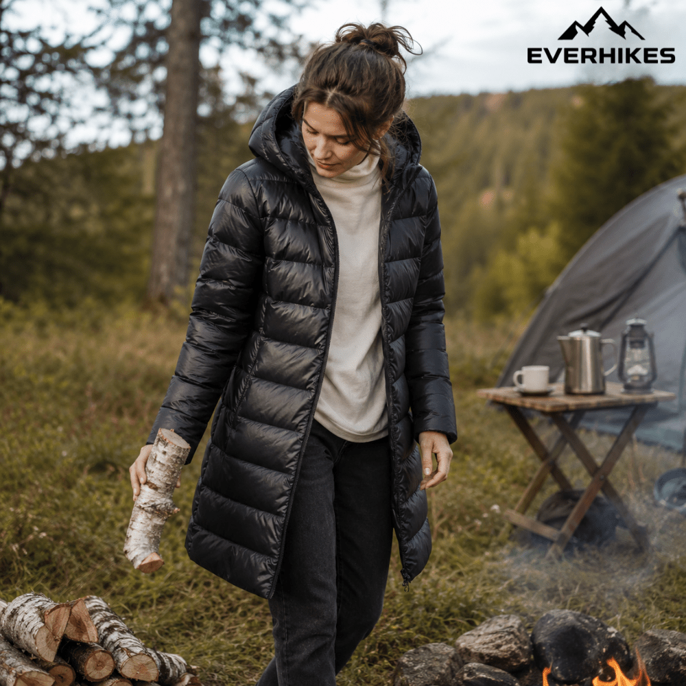 Puffer Coat, leichte faltbare Daunenjacke