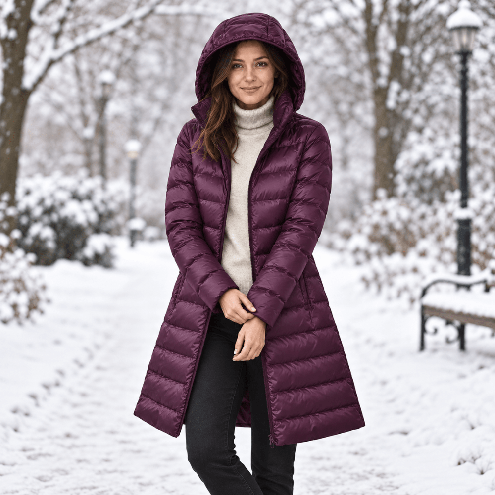 Puffer Coat, leichte faltbare Daunenjacke