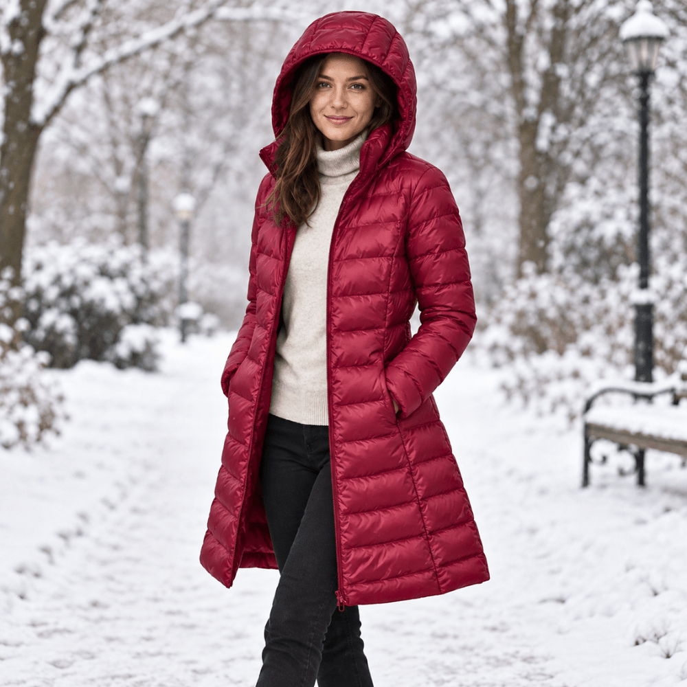 Puffer Coat, leichte faltbare Daunenjacke