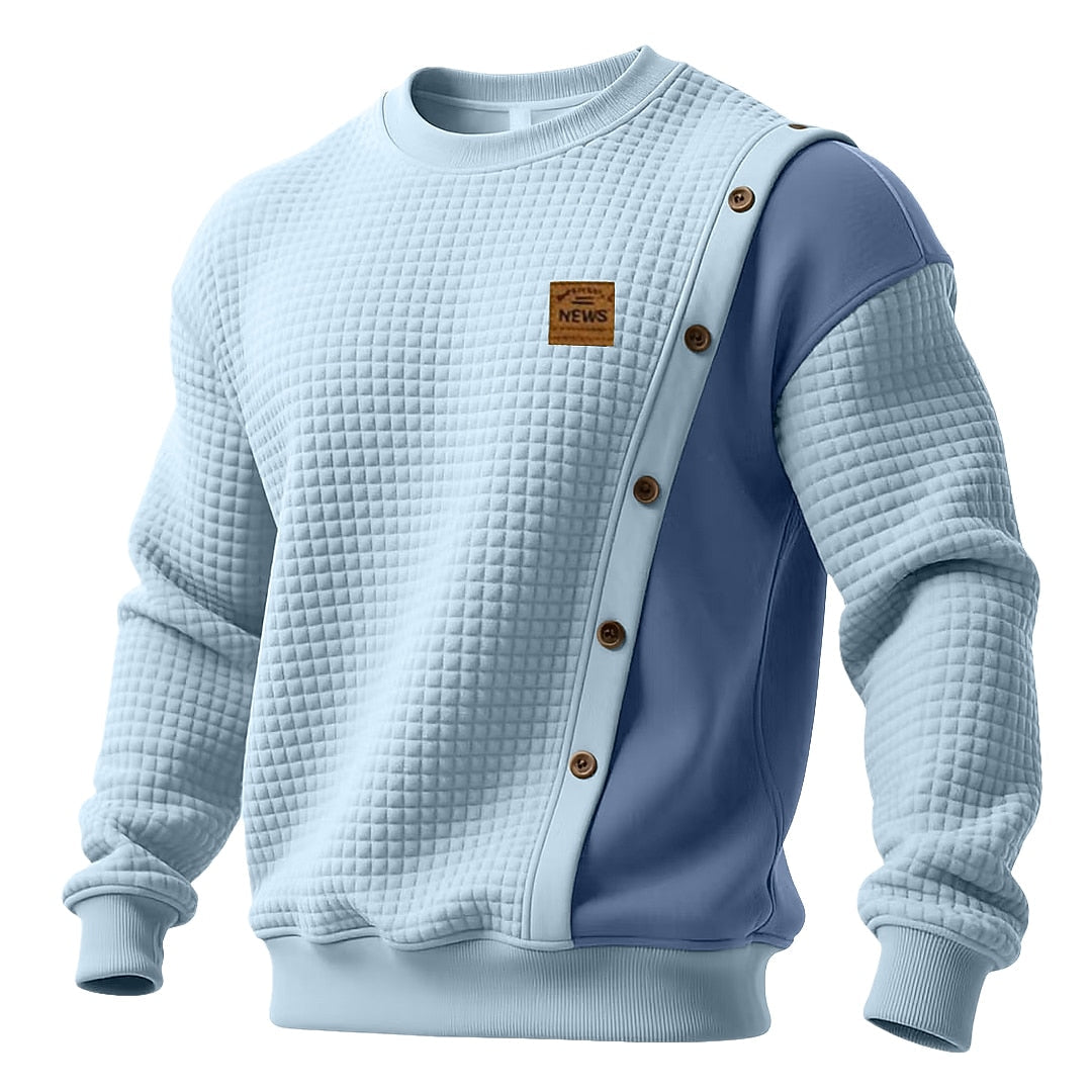 Crewneck Colorblock Waffle Sweatshirt