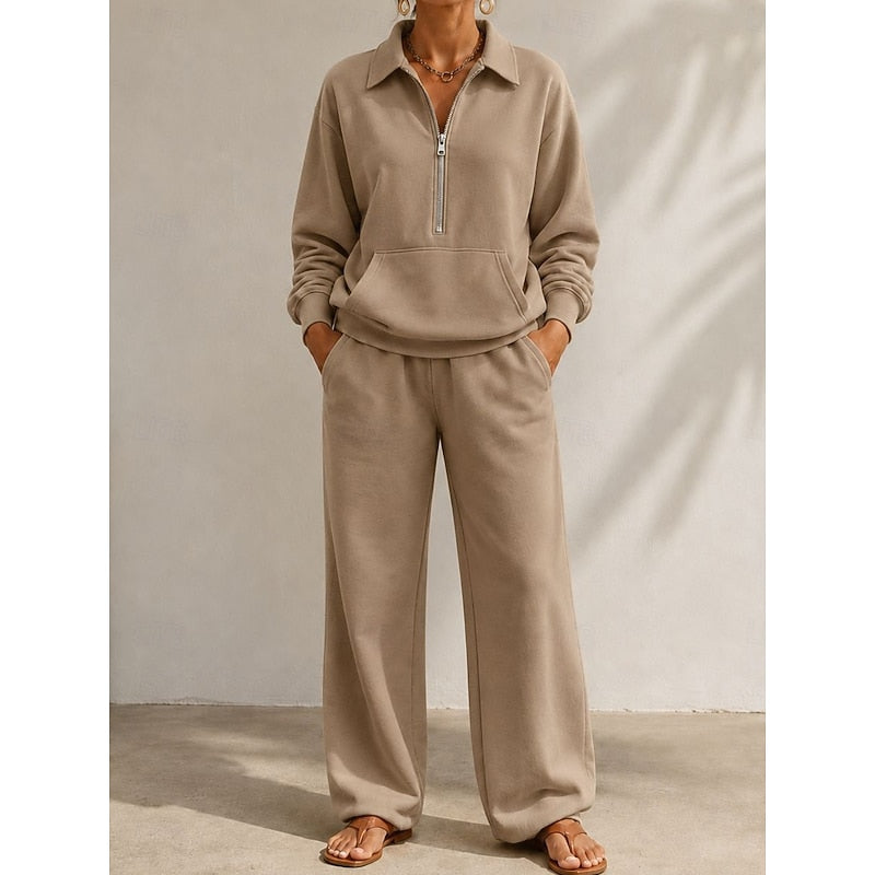 Naomi | Entspanntes Half-Zip Zweiteiler-Set