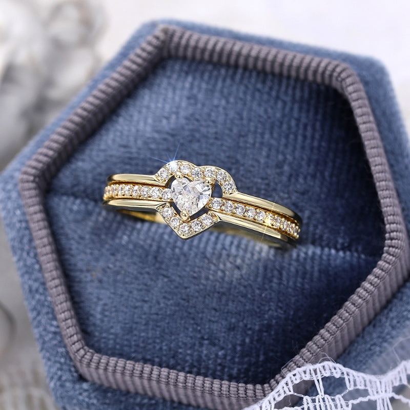 Eleganter 925 Sterling Silber Herz-Ring mit funkelnden Zirkonia