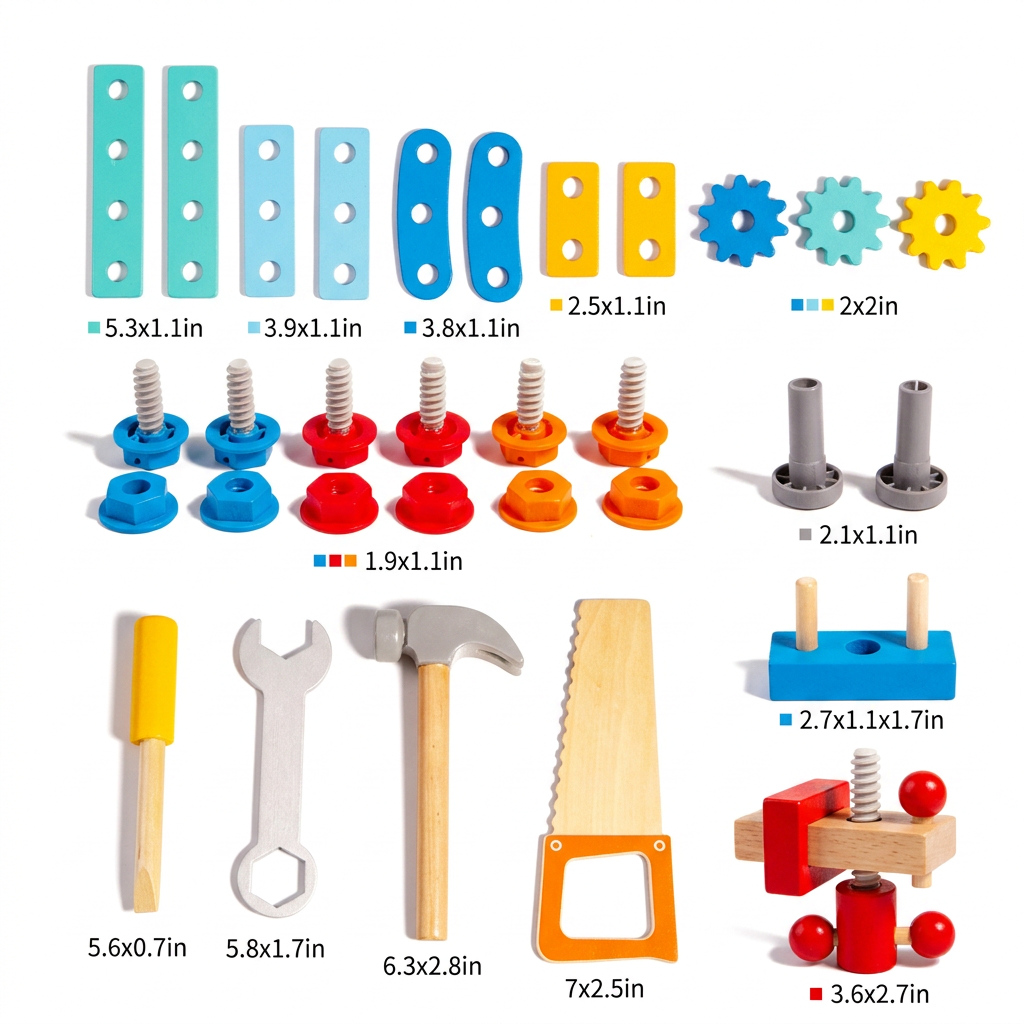Montessori Holz-Feuerwehr-Werkzeugkasten & Bauset