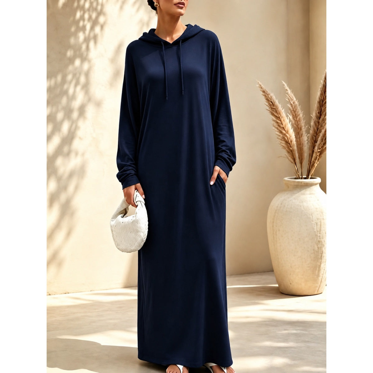 Oversize Maxikleid mit Kapuze für Damen für Herbst & Winter
