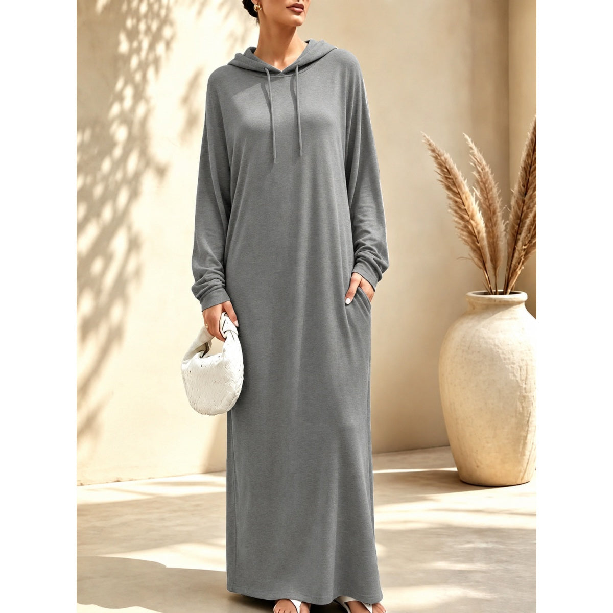 Oversize Maxikleid mit Kapuze für Damen für Herbst & Winter