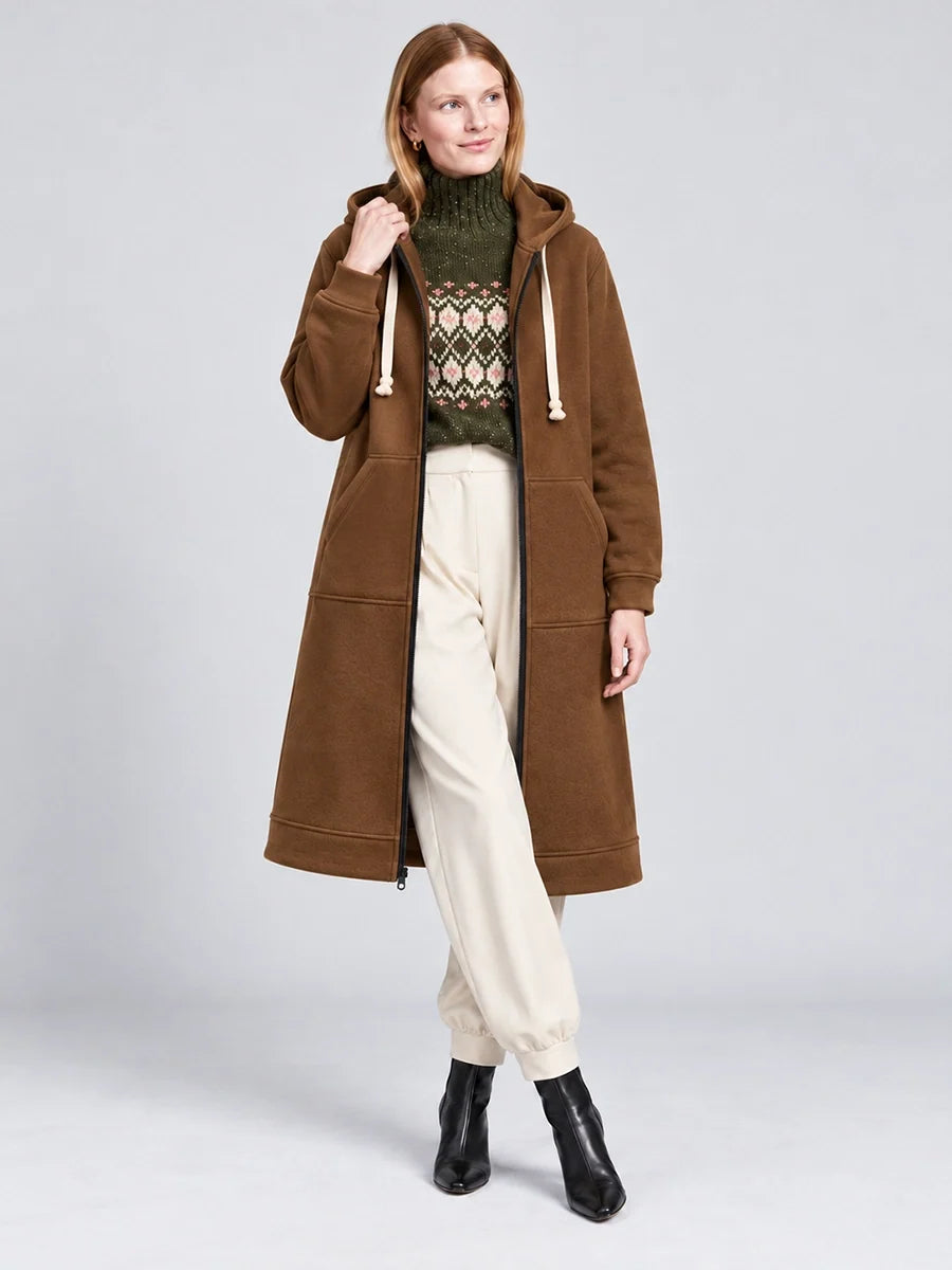 Longline Reißverschluss-Freizeitjacke für Alltags-Layering