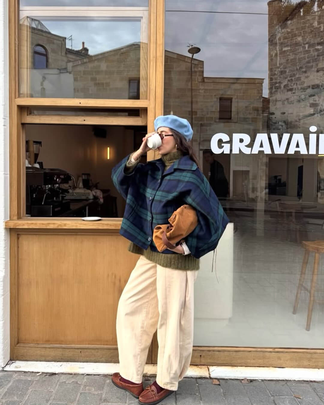 Emma Oversized Karierte Schnür-Jacke