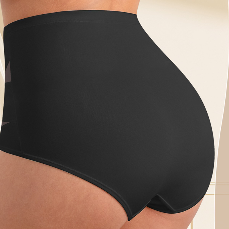 Plus-Größe, hohe Taille, bauchformender Slip mit Kreuzmuster