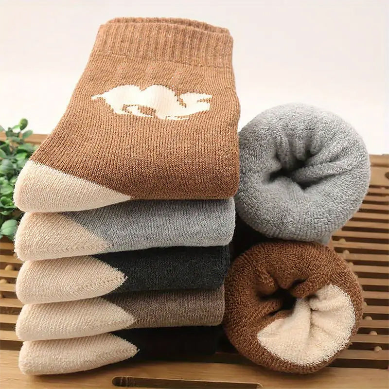 Vintage-Socken in Kunstwolle mit dickem Frottee-Futter