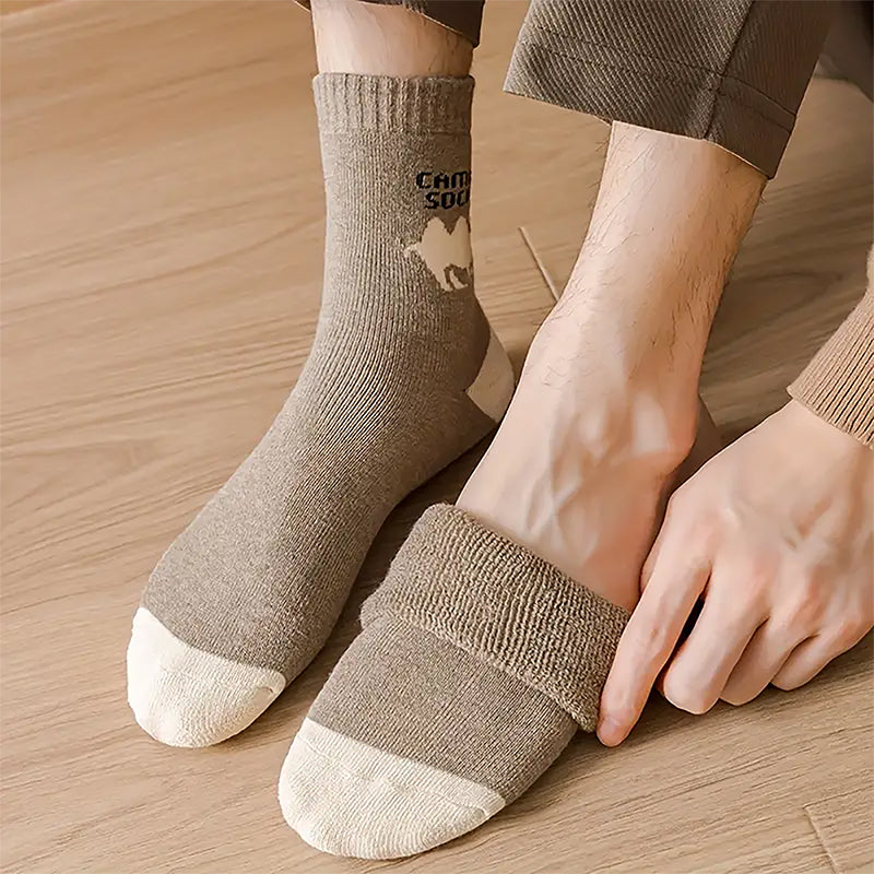 Vintage-Socken in Kunstwolle mit dickem Frottee-Futter