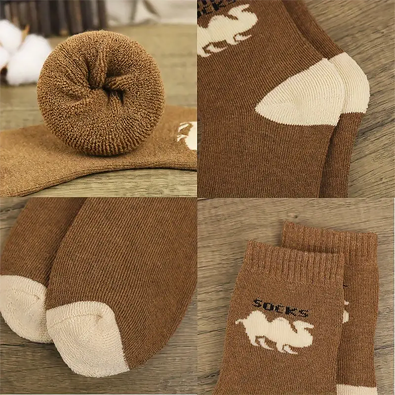 Vintage-Socken in Kunstwolle mit dickem Frottee-Futter