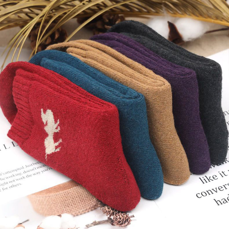 Vintage-Socken in Kunstwolle mit dickem Frottee-Futter