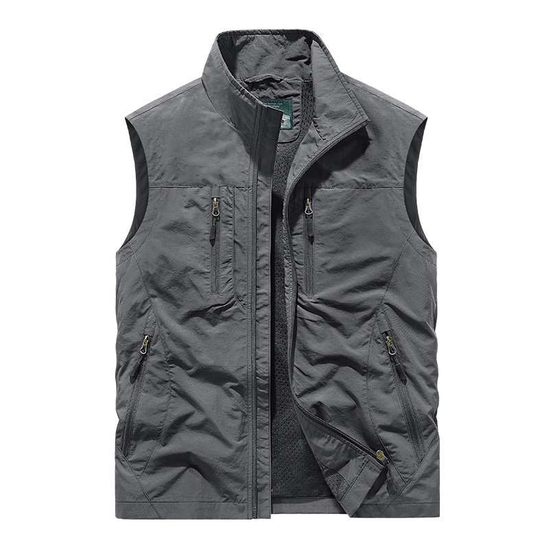 Ärmelloser Oversized Herren-Gilet mit Taschen