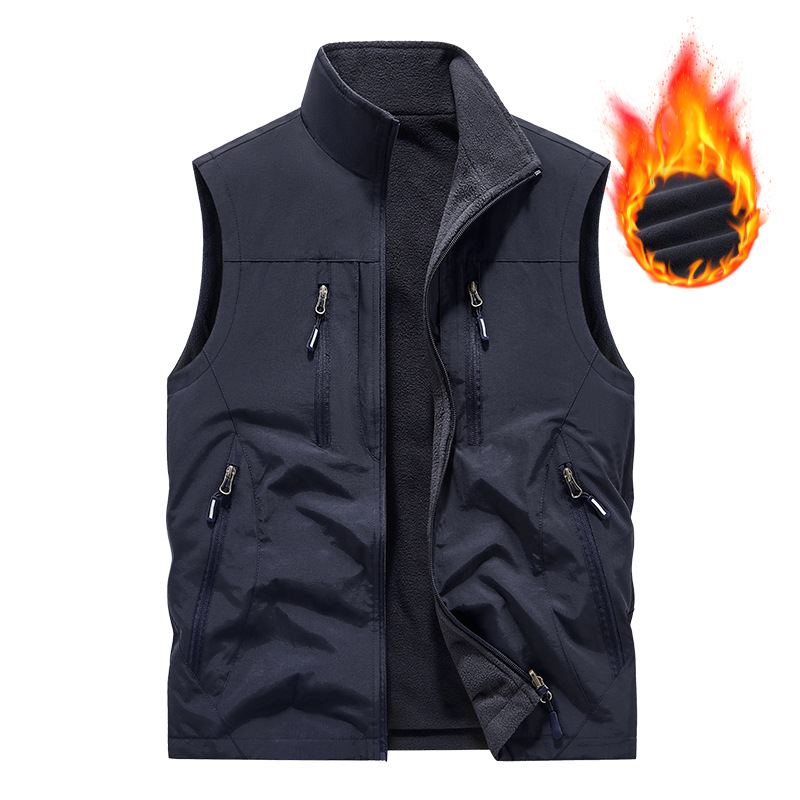 Ärmelloser Oversized Herren-Gilet mit Taschen