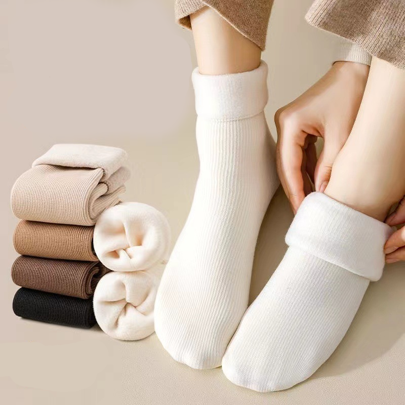 Dicke halblange Socken – warm & einfarbig