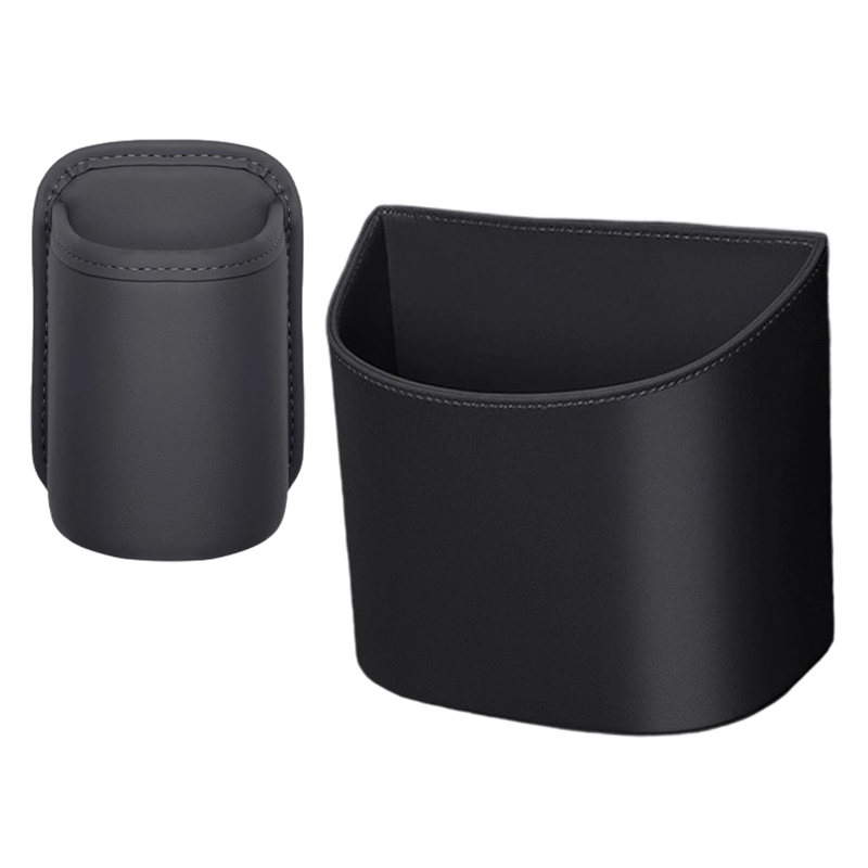 Leder Auto-Tür Getränkehalter – Breite Öffnung, einfacher Zugriff für Getränke & Handy. Clip-on sichere Passform. PU-Leder, robust & stilvoll.