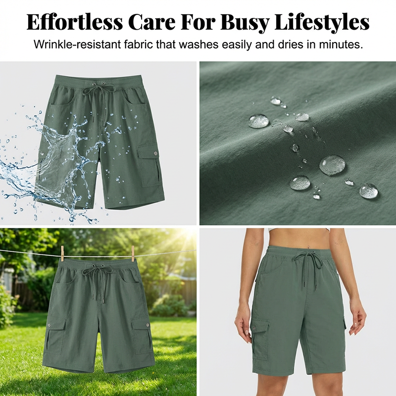 Damen Schnelltrocknende Cargo-Shorts mit Taschen
