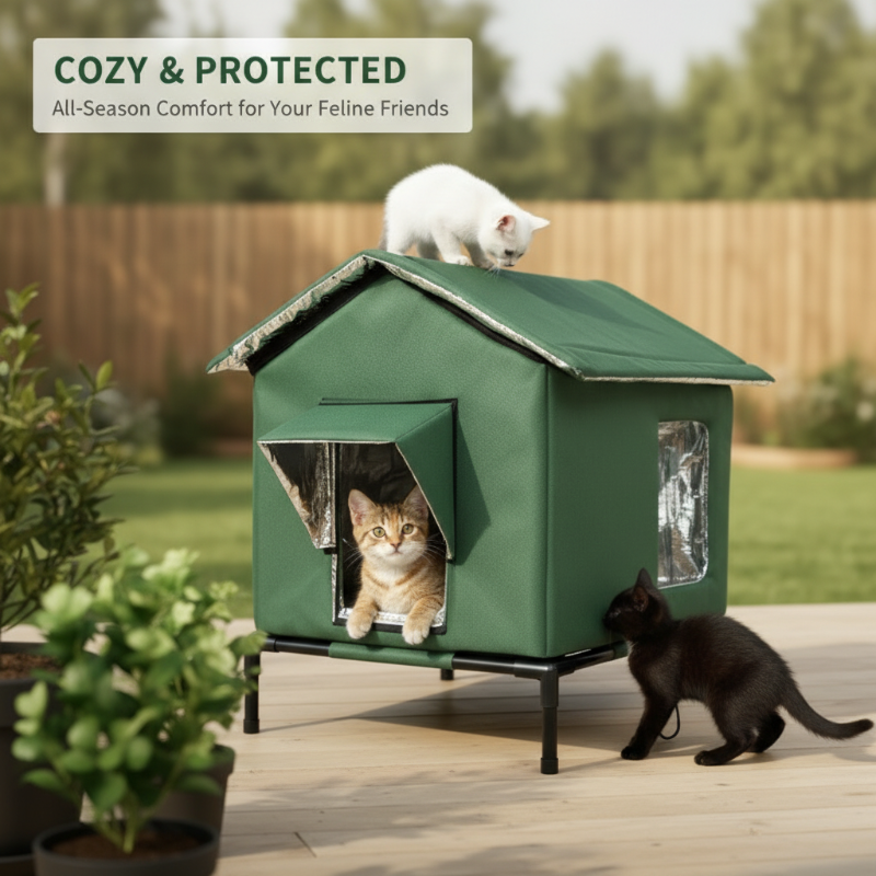 Erhöhtes Katzenhaus für Draußen – Wasserdicht, Isoliert & Geschützt gegen Wetter und Wind