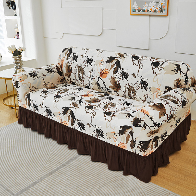Universal Stretch Fitted Couch Slipcover – Hochelastischer Premium-Stoff, Eleganter Rüschensaum & Komplettes Wohnzimmer-Upgrade – Sofort-Sofa-Makeover in Minuten