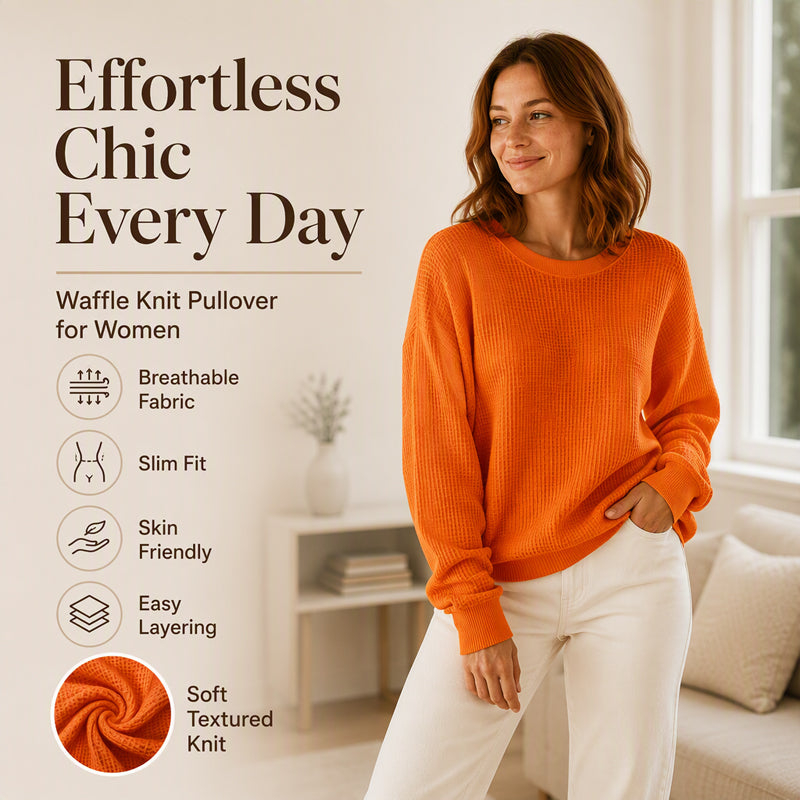 Waffelstruktur-Sweatshirt – Lockere Passform & Klassischer Stil für jeden Casual-Look
